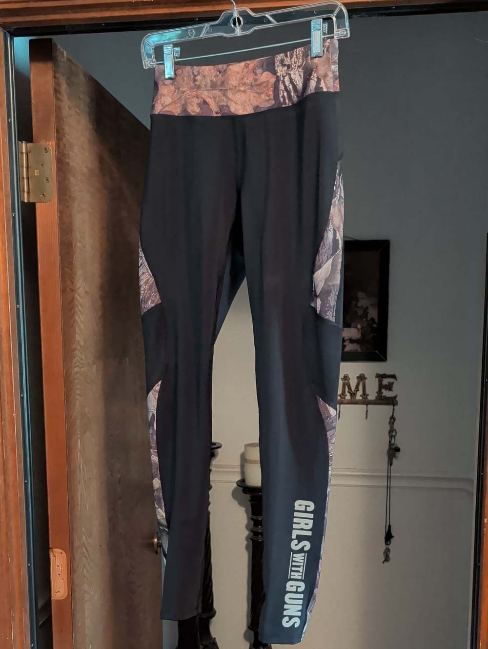 Girls With Guns Black & Camo Active Leggings With Side Pockets